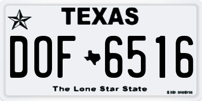 TX license plate DOF6516