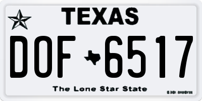TX license plate DOF6517