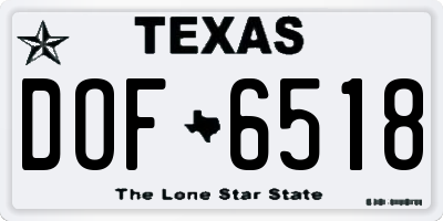 TX license plate DOF6518