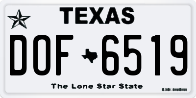 TX license plate DOF6519