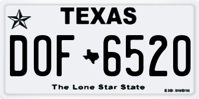 TX license plate DOF6520