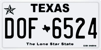 TX license plate DOF6524