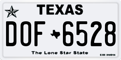 TX license plate DOF6528