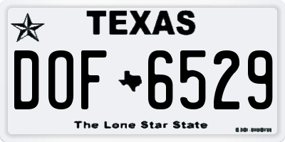 TX license plate DOF6529