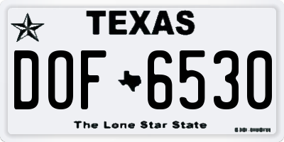 TX license plate DOF6530