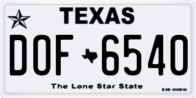 TX license plate DOF6540