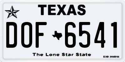 TX license plate DOF6541