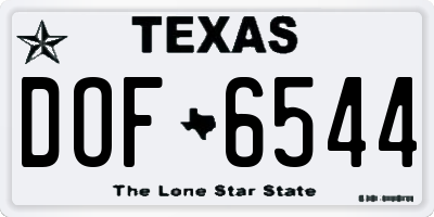 TX license plate DOF6544