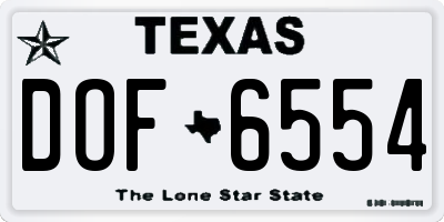 TX license plate DOF6554