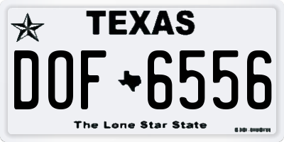 TX license plate DOF6556
