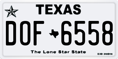 TX license plate DOF6558