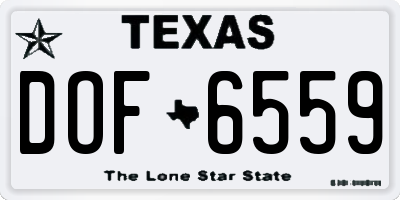 TX license plate DOF6559