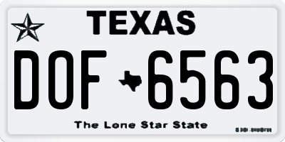 TX license plate DOF6563