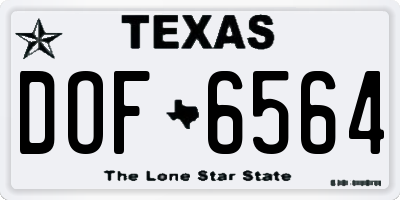 TX license plate DOF6564