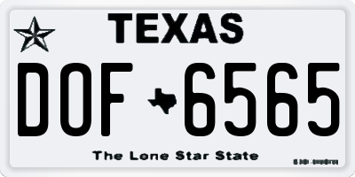 TX license plate DOF6565