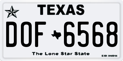TX license plate DOF6568