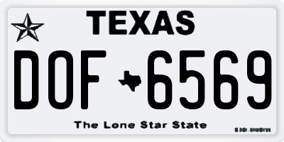 TX license plate DOF6569