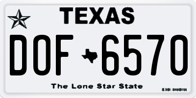 TX license plate DOF6570