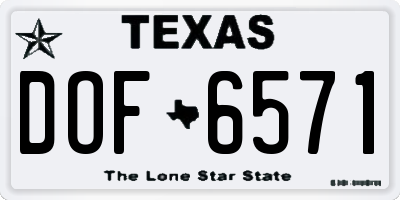 TX license plate DOF6571