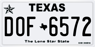 TX license plate DOF6572