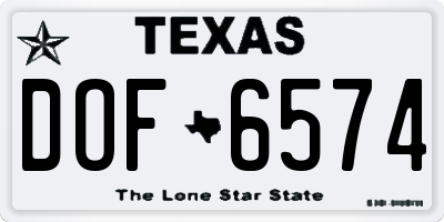 TX license plate DOF6574