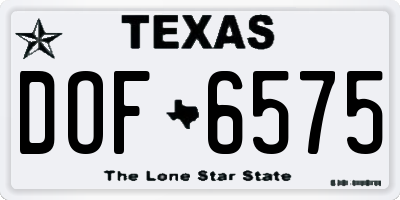TX license plate DOF6575