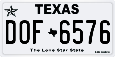 TX license plate DOF6576