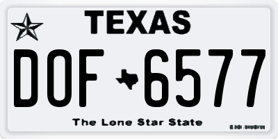 TX license plate DOF6577