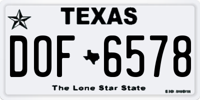TX license plate DOF6578