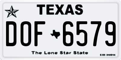 TX license plate DOF6579