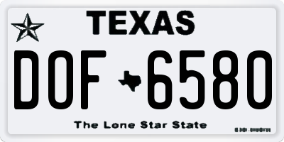 TX license plate DOF6580