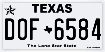 TX license plate DOF6584