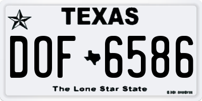 TX license plate DOF6586
