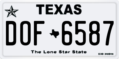 TX license plate DOF6587