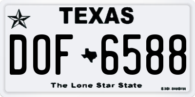 TX license plate DOF6588