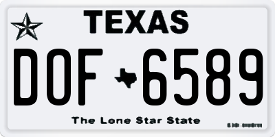 TX license plate DOF6589