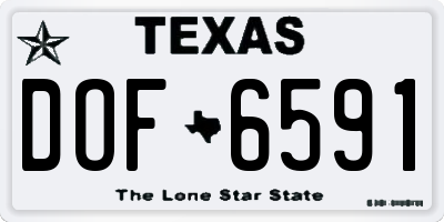 TX license plate DOF6591