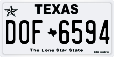 TX license plate DOF6594