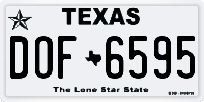 TX license plate DOF6595