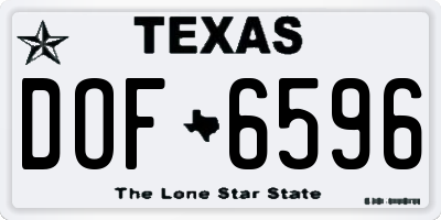 TX license plate DOF6596