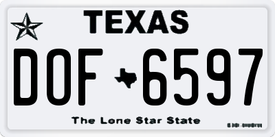 TX license plate DOF6597