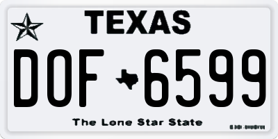 TX license plate DOF6599