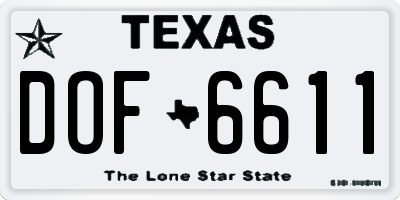 TX license plate DOF6611