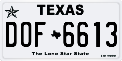TX license plate DOF6613