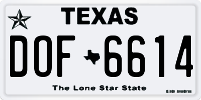 TX license plate DOF6614