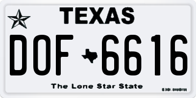 TX license plate DOF6616