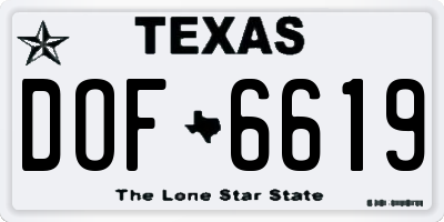 TX license plate DOF6619