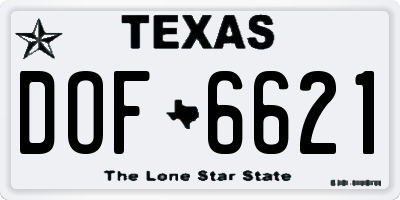 TX license plate DOF6621