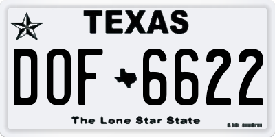 TX license plate DOF6622
