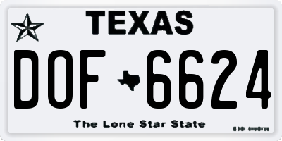 TX license plate DOF6624